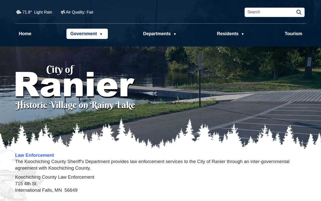 Koochiching County Ranier sheriff service record source